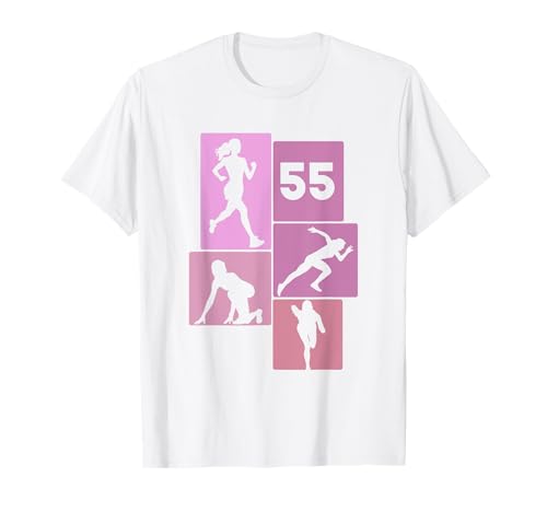 55. Geburtstag Joggen 55 Jahre Mädchen Retro Jogger Laufen T-Shirt von Retro Geburtstag Joggen Geschenk Mädchen Frauen