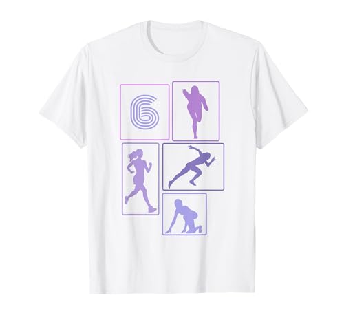 6. Geburtstag Joggen 6 Jahre Mädchen Retro Jogger Laufen T-Shirt von Retro Geburtstag Joggen Geschenk Mädchen Frauen