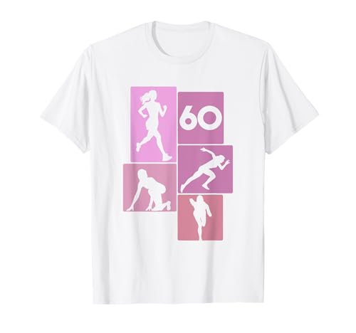 60. Geburtstag Joggen 60 Jahre Mädchen Retro Jogger Laufen T-Shirt von Retro Geburtstag Joggen Geschenk Mädchen Frauen