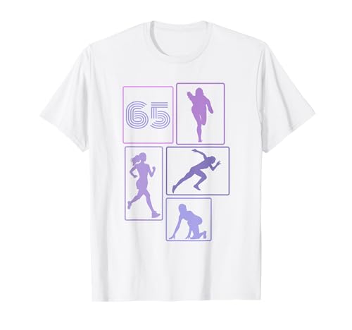65. Geburtstag Joggen 65 Jahre Mädchen Retro Jogger Laufen T-Shirt von Retro Geburtstag Joggen Geschenk Mädchen Frauen