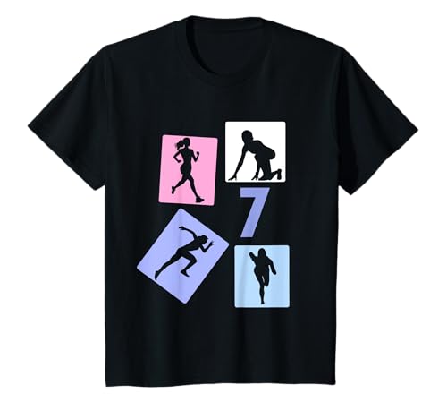 7. Geburtstag Joggen 7 Jahre Mädchen Retro Jogger Laufen T-Shirt von Retro Geburtstag Joggen Geschenk Mädchen Frauen