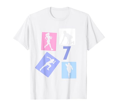 7. Geburtstag Joggen 7 Jahre Mädchen Retro Jogger Laufen T-Shirt von Retro Geburtstag Joggen Geschenk Mädchen Frauen