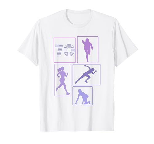 70. Geburtstag Joggen 70 Jahre Mädchen Retro Jogger Laufen T-Shirt von Retro Geburtstag Joggen Geschenk Mädchen Frauen