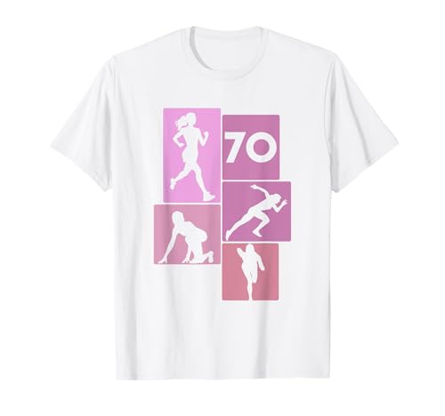 70. Geburtstag Joggen 70 Jahre Mädchen Retro Jogger Laufen T-Shirt von Retro Geburtstag Joggen Geschenk Mädchen Frauen