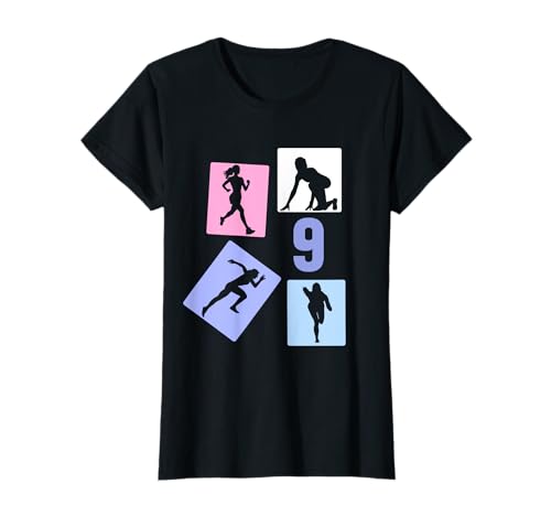 9. Geburtstag Joggen 9 Jahre Mädchen Retro Jogger Laufen T-Shirt von Retro Geburtstag Joggen Geschenk Mädchen Frauen