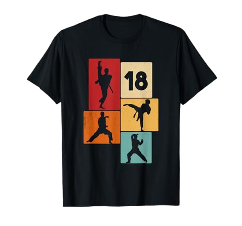 18. Geburtstag Karate 18 Jahre Männer Karate Kämpfer T-Shirt von Retro Geburtstag Karate Jungs Männer Geschenk