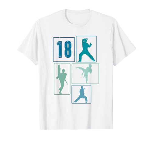 18. Geburtstag Karate 18 Jahre Männer Karate Kämpfer T-Shirt von Retro Geburtstag Karate Jungs Männer Geschenk