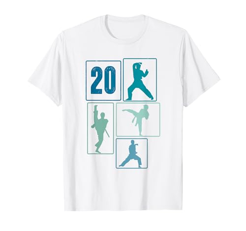 20. Geburtstag Karate 20 Jahre Männer Karate Kämpfer T-Shirt von Retro Geburtstag Karate Jungs Männer Geschenk