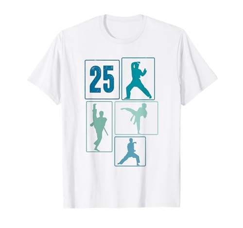 25. Geburtstag Karate 25 Jahre Männer Karate Kämpfer T-Shirt von Retro Geburtstag Karate Jungs Männer Geschenk
