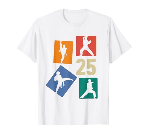 25. Geburtstag Karate 25 Jahre Männer Karate Kämpfer T-Shirt von Retro Geburtstag Karate Jungs Männer Geschenk