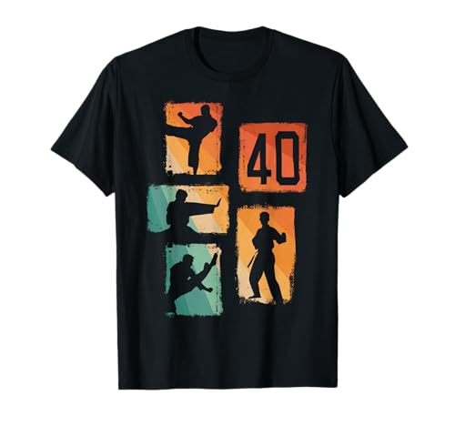 40. Geburtstag Karate 40 Jahre Männer Karate Kämpfer T-Shirt von Retro Geburtstag Karate Jungs Männer Geschenk