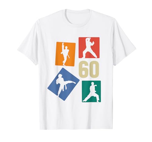 60. Geburtstag Karate 60 Jahre Männer Karate Kämpfer T-Shirt von Retro Geburtstag Karate Jungs Männer Geschenk