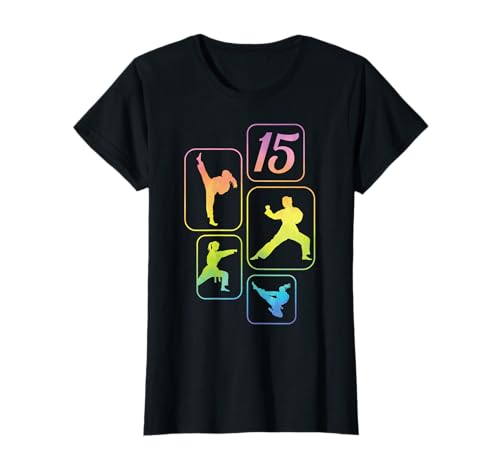 15. Geburtstag Karate 15 Jahre Mädchen Kämpferin T-Shirt 15. Geburtstag Karate 15 Jahre Mädchen Kämpferin T-Shirt von Retro Geburtstag Karate Mädchen Frauen Geschenk