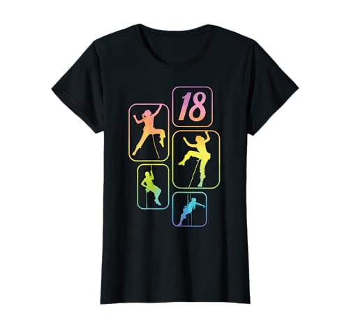 18. Geburtstag Klettern 18 Jahre Retro Kletterin Frauen T-Shirt 18. Geburtstag Klettern 18 Jahre Retro Kletterin Frauen T-Shirt von Retro Geburtstag Klettern Mädchen Frauen Geschenk