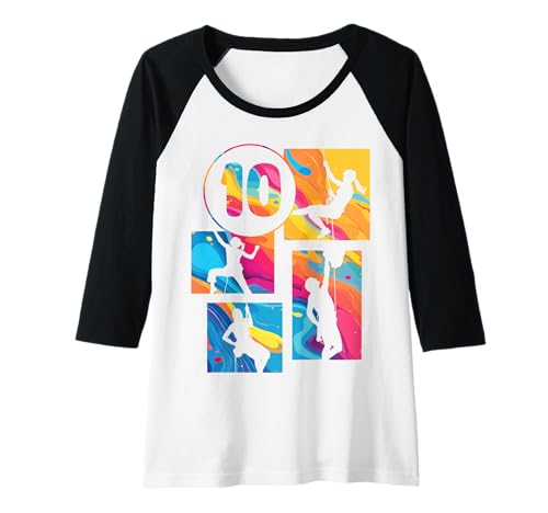 Damen 10. Geburtstag Klettern 10 Jahre Retro Kletterin Mädchen Raglan Damen 10. Geburtstag Klettern 10 Jahre Retro Kletterin Mädchen Raglan von Retro Geburtstag Klettern Mädchen Frauen Geschenk