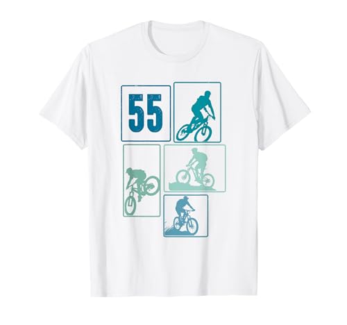 55. Geburtstag Mountainbiking 55 Jahre Männer Fahrrad Retro T-Shirt von Retro Geburtstag Mountainbiking Jungs Männer