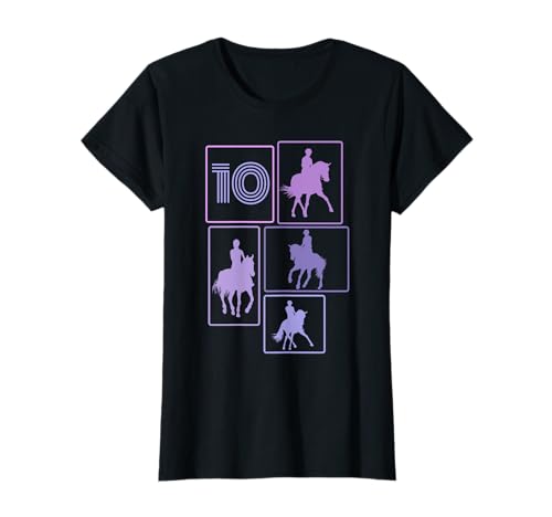 10. Geburtstag Reiten 10 Jahre Mädchen Retro Pferde Reiterin T-Shirt von Retro Geburtstag Reiten Mädchen Frauen Geschenk