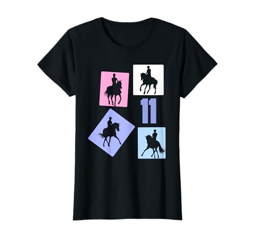 11. Geburtstag Reiten 11 Jahre Mädchen Retro Pferde Reiterin T-Shirt von Retro Geburtstag Reiten Mädchen Frauen Geschenk