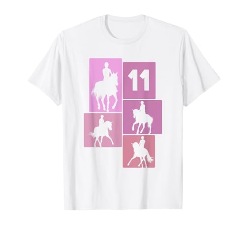 11. Geburtstag Reiten 11 Jahre Mädchen Retro Pferde Reiterin T-Shirt von Retro Geburtstag Reiten Mädchen Frauen Geschenk