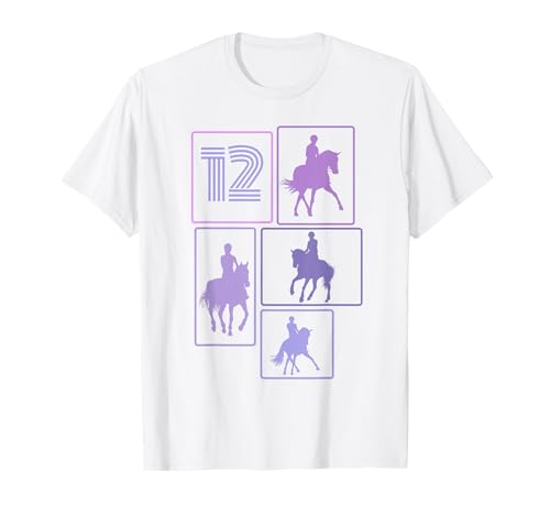 12. Geburtstag Reiten 12 Jahre Mädchen Retro Pferde Reiterin T-Shirt von Retro Geburtstag Reiten Mädchen Frauen Geschenk