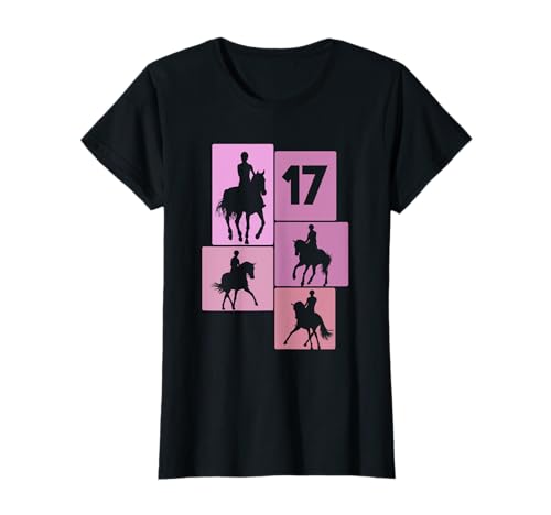 17. Geburtstag Reiten 17 Jahre Mädchen Retro Pferde Reiterin T-Shirt von Retro Geburtstag Reiten Mädchen Frauen Geschenk