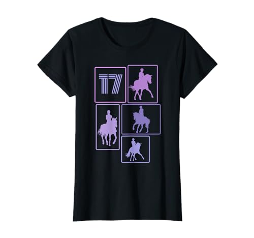 17. Geburtstag Reiten 17 Jahre Mädchen Retro Pferde Reiterin T-Shirt von Retro Geburtstag Reiten Mädchen Frauen Geschenk
