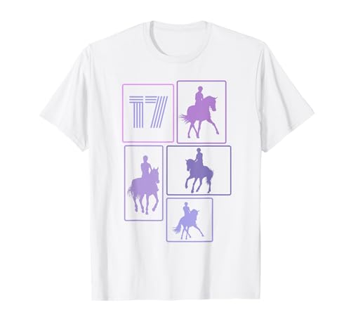 17. Geburtstag Reiten 17 Jahre Mädchen Retro Pferde Reiterin T-Shirt von Retro Geburtstag Reiten Mädchen Frauen Geschenk