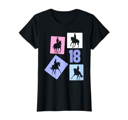 18. Geburtstag Reiten 18 Jahre Frauen Retro Pferde Reiterin T-Shirt von Retro Geburtstag Reiten Mädchen Frauen Geschenk