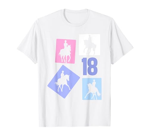 18. Geburtstag Reiten 18 Jahre Frauen Retro Pferde Reiterin T-Shirt von Retro Geburtstag Reiten Mädchen Frauen Geschenk