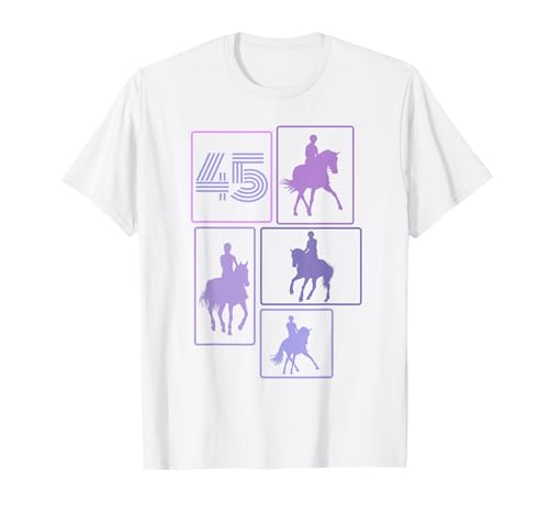 45. Geburtstag Reiten 45 Jahre Frauen Retro Pferde Reiterin T-Shirt von Retro Geburtstag Reiten Mädchen Frauen Geschenk
