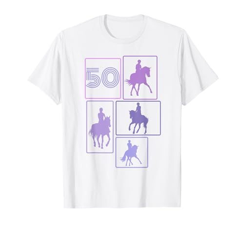 50. Geburtstag Reiten 50 Jahre Frauen Retro Pferde Reiterin T-Shirt von Retro Geburtstag Reiten Mädchen Frauen Geschenk