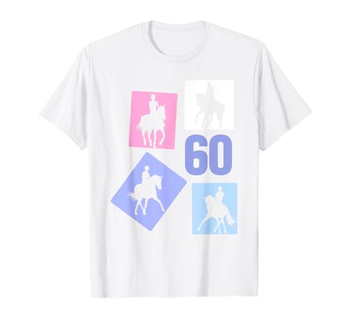 60. Geburtstag Reiten 60 Jahre Frauen Retro Pferde Reiterin T-Shirt von Retro Geburtstag Reiten Mädchen Frauen Geschenk