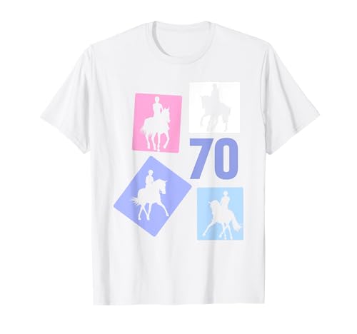 70. Geburtstag Reiten 70 Jahre Frauen Retro Pferde Reiterin T-Shirt von Retro Geburtstag Reiten Mädchen Frauen Geschenk