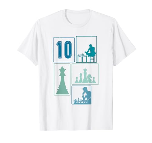 10. Geburtstag Schach 10 Jahre Jungs Retro Schach Spieler T-Shirt von Retro Geburtstag Schach Jungs Männer Geschenk