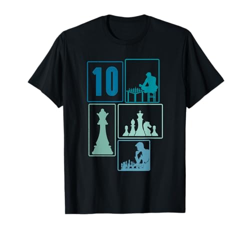 10. Geburtstag Schach 10 Jahre Jungs Retro Schach Spieler T-Shirt von Retro Geburtstag Schach Jungs Männer Geschenk