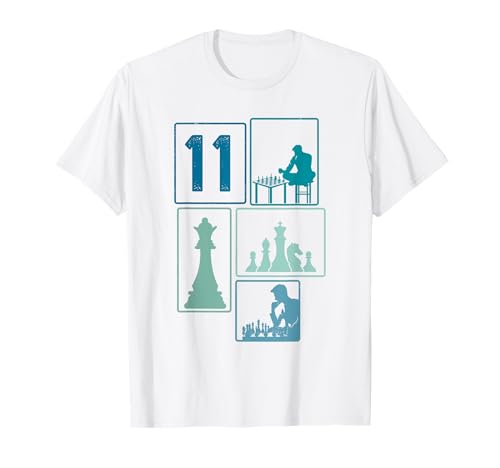 11. Geburtstag Schach 11 Jahre Jungs Retro Schach Spieler T-Shirt von Retro Geburtstag Schach Jungs Männer Geschenk