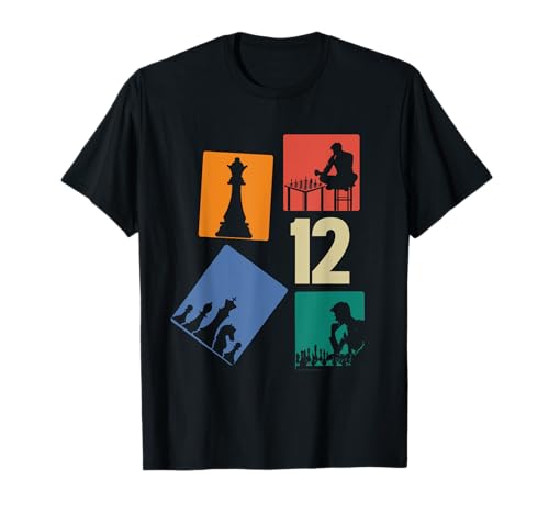 12. Geburtstag Schach 12 Jahre Jungs Retro Schach Spieler T-Shirt 12. Geburtstag Schach 12 Jahre Jungs Retro Schach Spieler T-Shirt von Retro Geburtstag Schach Jungs Männer Geschenk