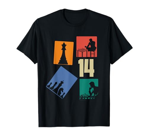 14. Geburtstag Schach 14 Jahre Jungs Retro Schach Spieler T-Shirt von Retro Geburtstag Schach Jungs Männer Geschenk