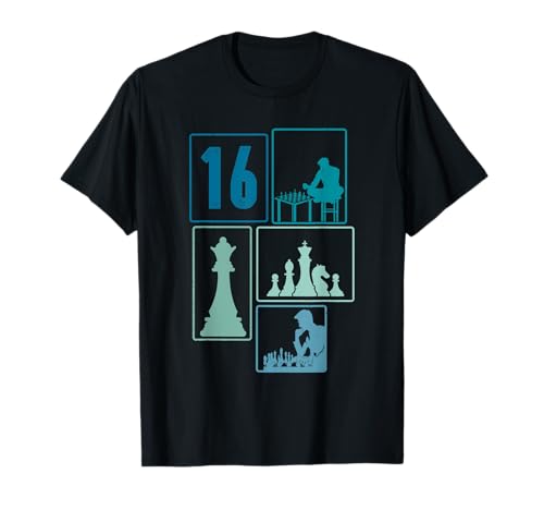 16. Geburtstag Schach 16 Jahre Jungs Retro Schach Spieler T-Shirt von Retro Geburtstag Schach Jungs Männer Geschenk