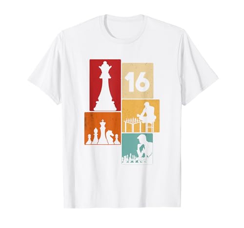 16. Geburtstag Schach 16 Jahre Jungs Retro Schach Spieler T-Shirt von Retro Geburtstag Schach Jungs Männer Geschenk