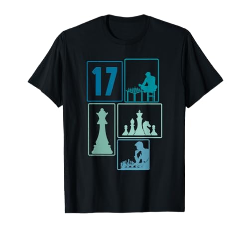 17. Geburtstag Schach 17 Jahre Jungs Retro Schach Spieler T-Shirt von Retro Geburtstag Schach Jungs Männer Geschenk