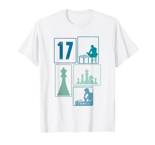 17. Geburtstag Schach 17 Jahre Jungs Retro Schach Spieler T-Shirt von Retro Geburtstag Schach Jungs Männer Geschenk