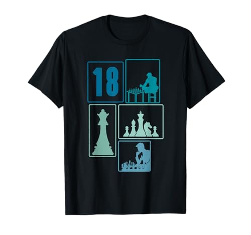 18. Geburtstag Schach 18 Jahre Männer Retro Schach Spieler T-Shirt von Retro Geburtstag Schach Jungs Männer Geschenk