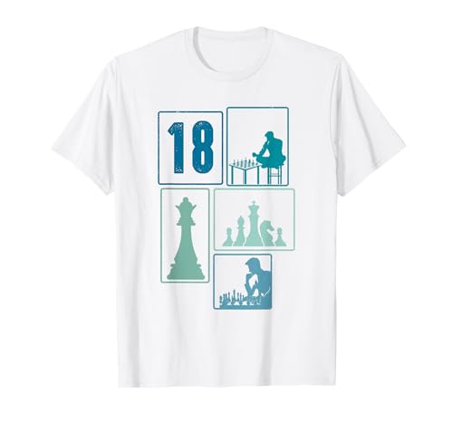 18. Geburtstag Schach 18 Jahre Männer Retro Schach Spieler T-Shirt von Retro Geburtstag Schach Jungs Männer Geschenk