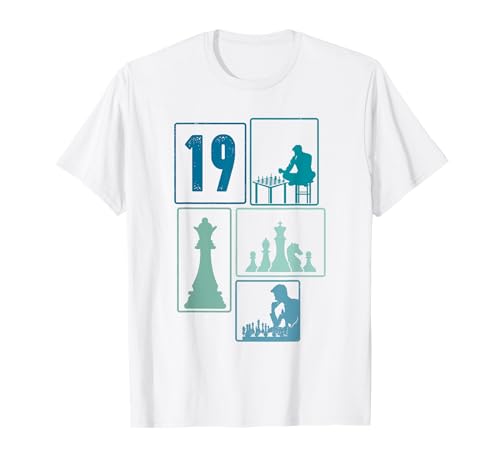 19. Geburtstag Schach 19 Jahre Männer Retro Schach Spieler T-Shirt von Retro Geburtstag Schach Jungs Männer Geschenk