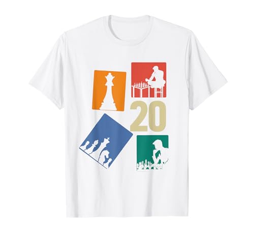 20. Geburtstag Schach 20 Jahre Männer Retro Schach Spieler T-Shirt von Retro Geburtstag Schach Jungs Männer Geschenk
