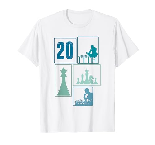 20. Geburtstag Schach 20 Jahre Männer Retro Schach Spieler T-Shirt von Retro Geburtstag Schach Jungs Männer Geschenk