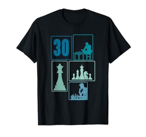 30. Geburtstag Schach 30 Jahre Männer Retro Schach Spieler T-Shirt von Retro Geburtstag Schach Jungs Männer Geschenk