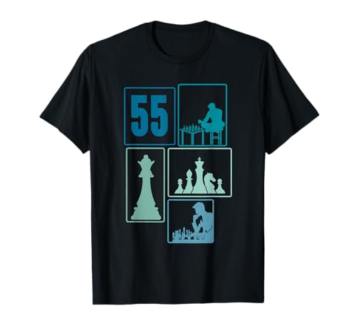 55. Geburtstag Schach 55 Jahre Männer Retro Schach Spieler T-Shirt von Retro Geburtstag Schach Jungs Männer Geschenk