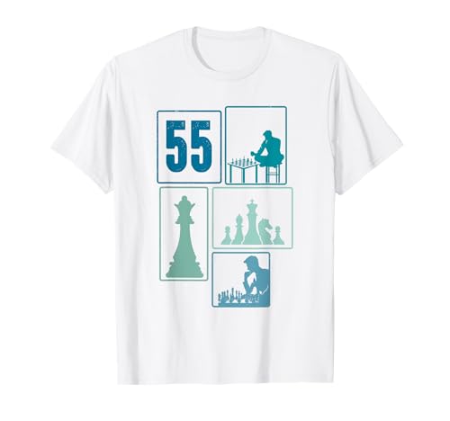 55. Geburtstag Schach 55 Jahre Männer Retro Schach Spieler T-Shirt von Retro Geburtstag Schach Jungs Männer Geschenk